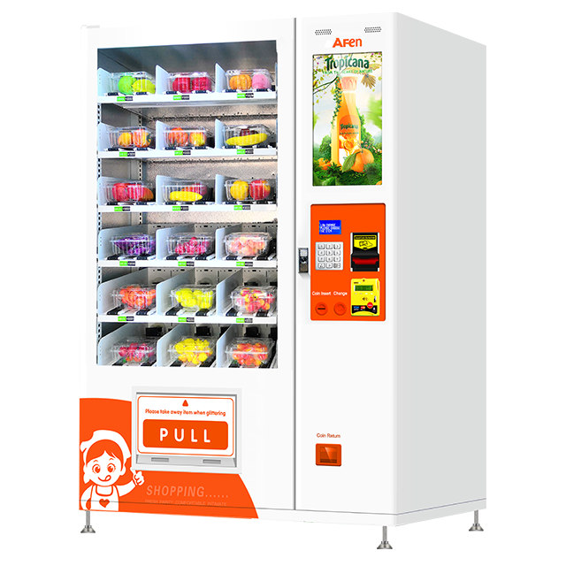 af-d900-54c22sp-lanche-e-alimentos-frescos-lcd-refrigerador-elevador-máquina de venda automática esquerda