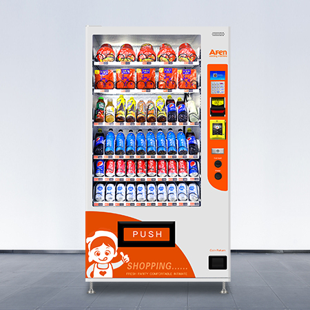 Máquina expendedora de snacks e bebidas